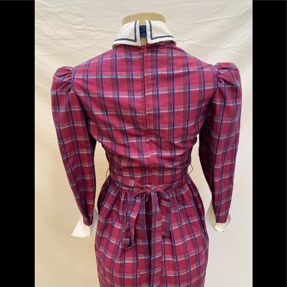 VTG ACT I Size 3-4 Plaid 3/4 Sleeve Collared Dress - Picture 7 of 13
